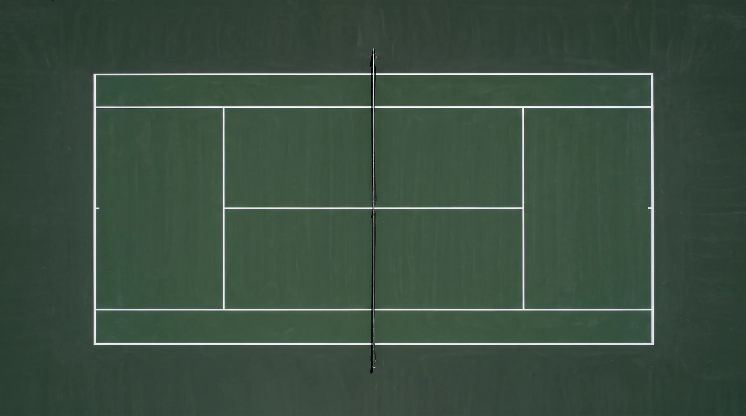 Green hard court from above